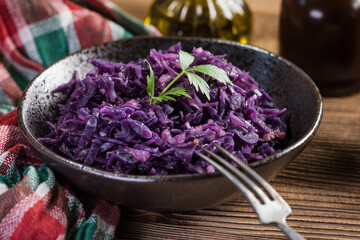 Purple cabbage salad.