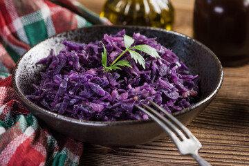 Obraz na płótnie Canvas Purple cabbage salad.