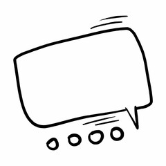 basic blank rectangle speech bubble comic art outline doodle hand drawn style for comic coloring book and sticker