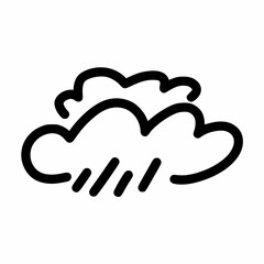 rainy cloud outline doodle hand drawn style vector weather icon for sticker