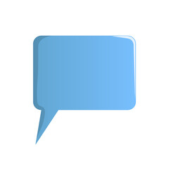 blank blue speech bubble icon on white background. vector illustration