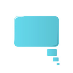 blank blue speech bubble icon on white background. vector illustration