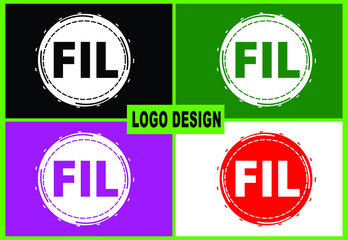 FIL letter new logo and icon design template
