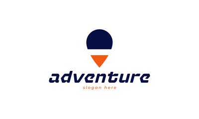 location icon adventure travel logo vector template