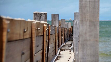 Naklejka premium fence on the beach