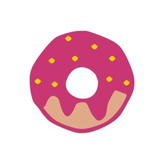 Fototapeta premium Donut with glaze hand drawn icon