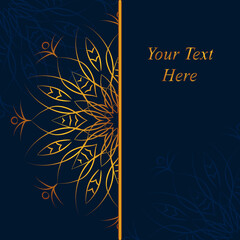 Illustration background with beautiful ornaments and strip for text. Pattern for invitation or greeting card.