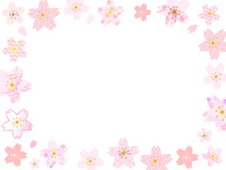 Fototapeta na wymiar 桜の花のフルフレーム、和柄模様の背景素材