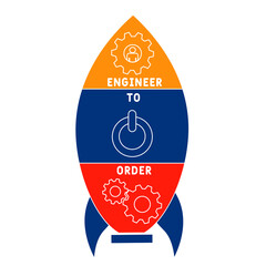 Obraz premium ETO - Engineer to Order acronym. business concept background. vector illustration concept with keywords and icons. lettering illustration with icons for web banner, flyer, landing pag