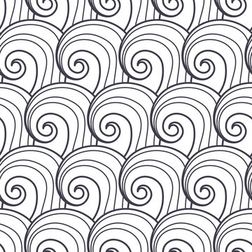 waves, a linear seamless pattern. vector illustration.