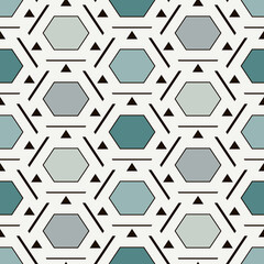 Contemporary honeycomb geometric pattern. Repeated hexagon ornament. Modern mosaic tiles. Seamless surface print