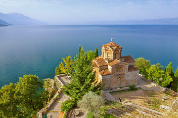 Macedonia - Ohrid - Ancient church of Saint John the Theologian at Kaneo (sometimes the symbol of...