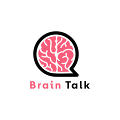 Brain Talk logo design vector template.