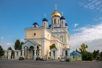 Fototapeta na wymiar YELETS, The Cathedral of the Ascension of the Lord - the main Orthodox church of the city of Yelets, the cathedral church of Yelets Diocese