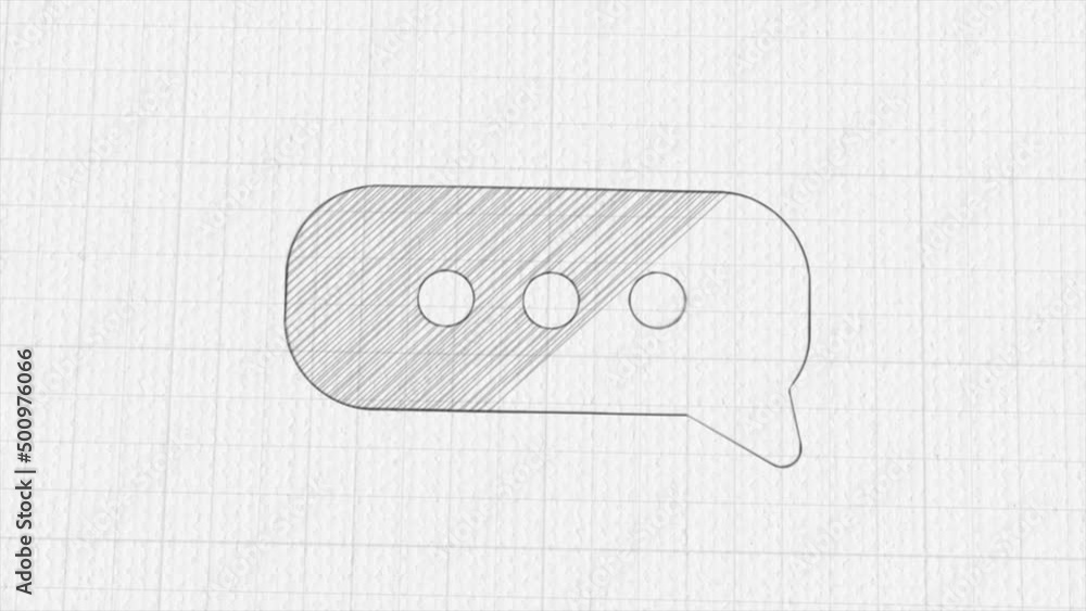 Aufkleber speech bubble icon with color drawing effect. doodle animation. 4k