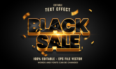Black Sale bold editable text effect suitable for promotion product Premium Vector