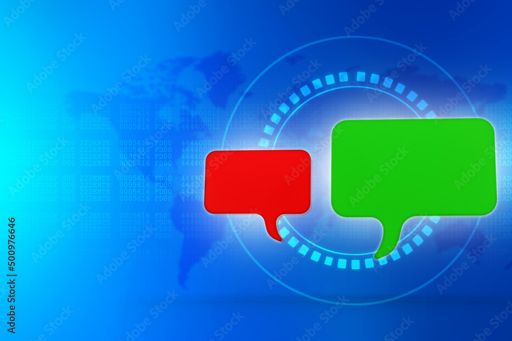 Poster 3d rendering two chat box isolated