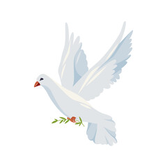 Dove of peace, vector icon or clipart.