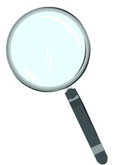 Detectives Magnifying Glass. Simple metallic Magnifying glass used by detective to solve
crime