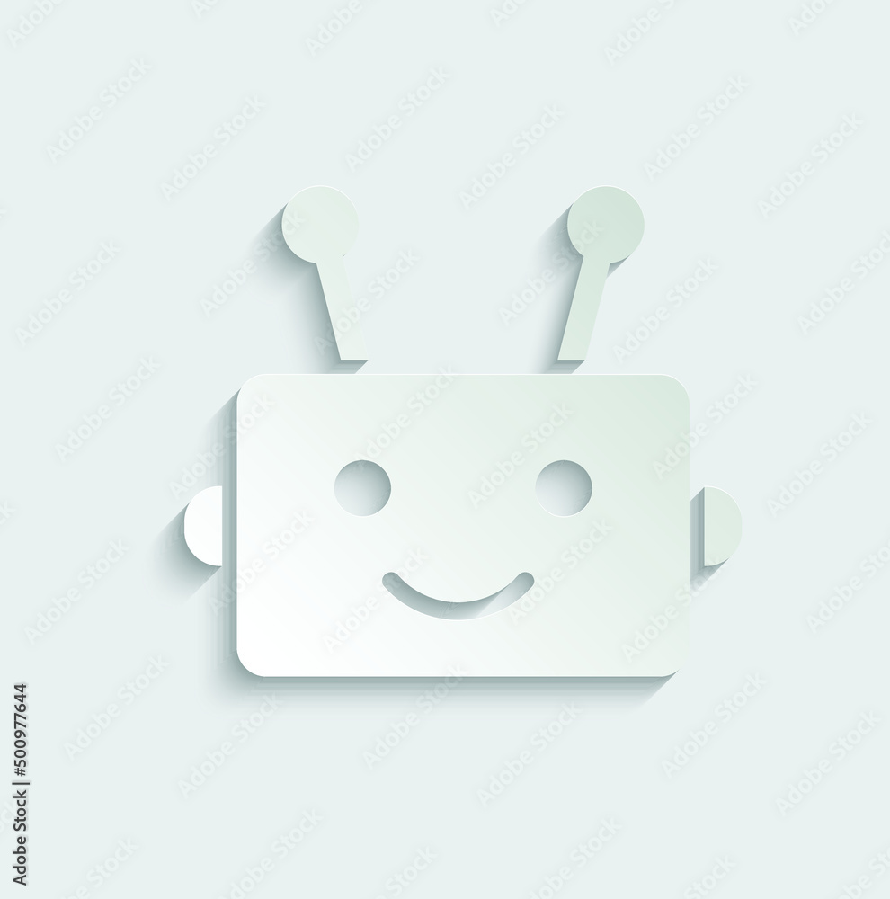 Poster chatbot vector icon chat robot sign