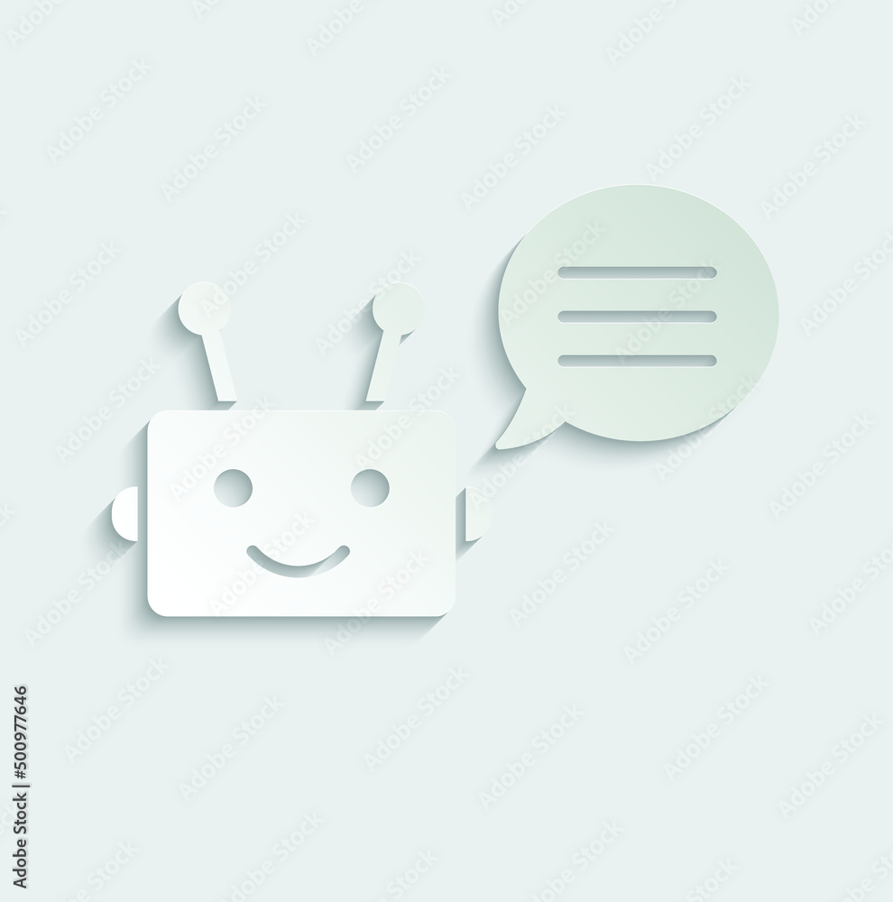 Poster chatbot vector icon chat robot sign