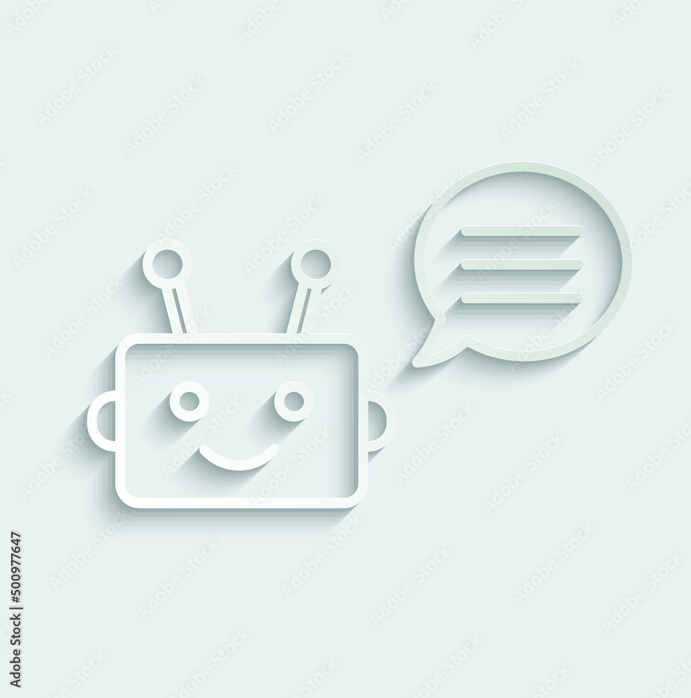 Poster chatbot vector icon chat robot sign