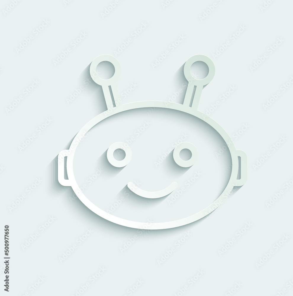 Poster chatbot vector icon chat robot sign