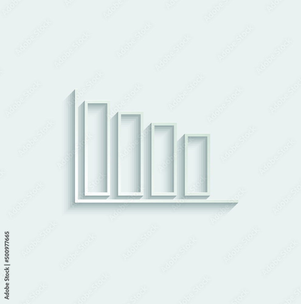 Poster vector declining graph icon on a grey background