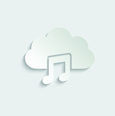 cloud music icon. vector sign.