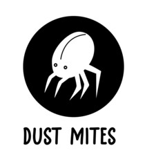 Dust mites icon. Illustration of house parasite