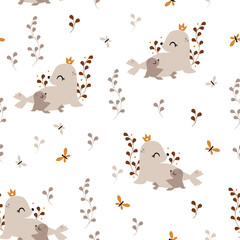 seamless pattern with seal