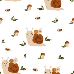 seamless pattern with snail