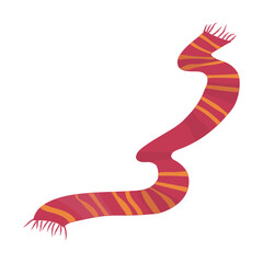 Illustration of a striped Harry Potter scarf on a white background