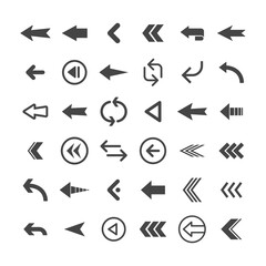 Arrow icons set. Vector pictogram arrows collection.