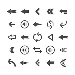 Arrow icons set. Vector pictogram arrows collection.