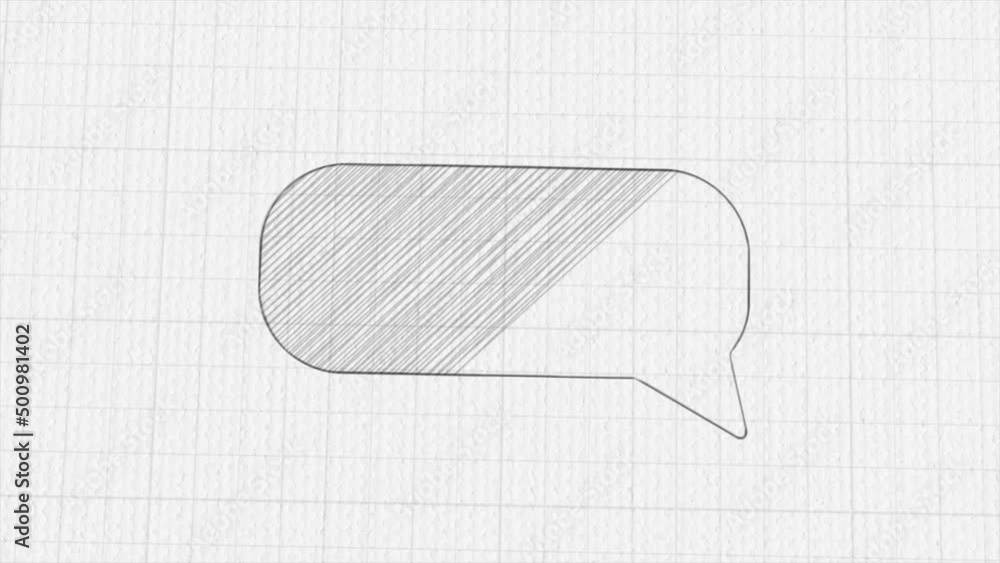 Aufkleber speech bubble icon with color drawing effect. doodle animation. 4k
