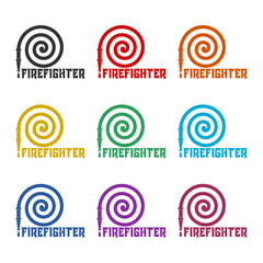 Simple Firefighter icon color set