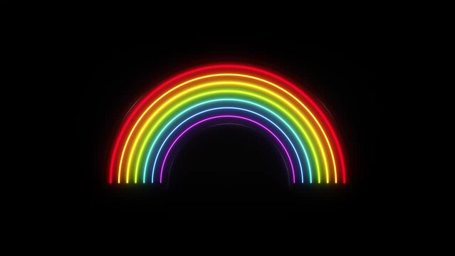 Animation of the appearance of rainbow from the balls. Rainbow for hope and wish generate the mood of optimism. Everything will be fine. Summer symbol. Template for design or background for children