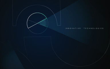 Vector image, background in dark blue colors with a graph on a futoristic theme