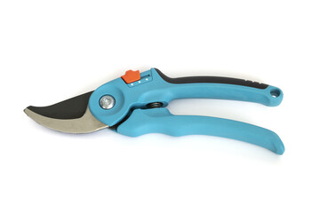 Sécateur de jardin bleu
