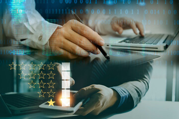 Customer Experience dissatisfied Concept, Unhappy Businessman Client with Sadness Emotion Face on...