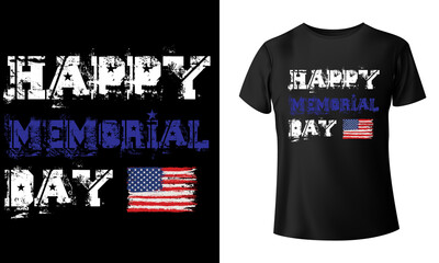 Happy memorial day t-shirt,  memorial day USA Flag T-shirt,  T-shirt design, Vector illustration