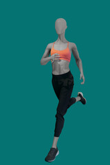 Fototapeta na wymiar Running female mannequin