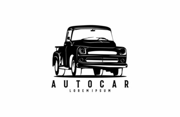 Minimalism Silhouette Vector Illustrative Vintage Truck
