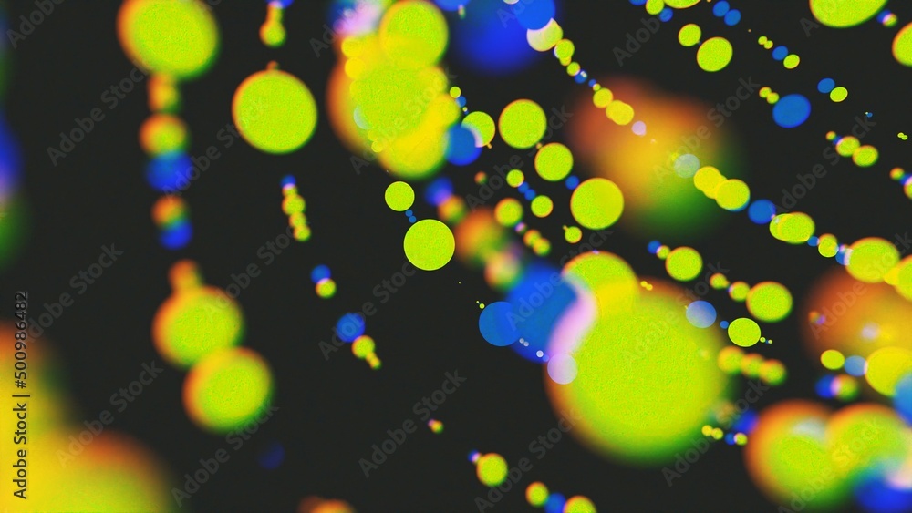 Poster abstract background of balls or circles. 3d rendering.