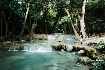 Waterfall in Erawan National Park, Thailand