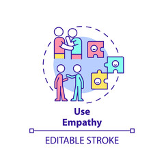 Use empathy concept icon. Developing emotional awareness abstract idea thin line illustration. Empathetic listener. Isolated outline drawing. Editable stroke. Arial, Myriad Pro-Bold fonts used