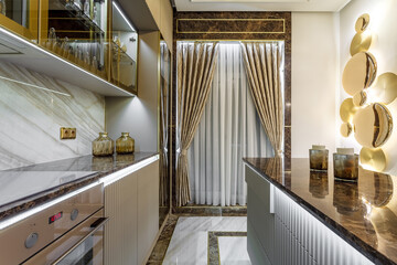 Luxury Kitchen Design, italian marble and granite countertop
