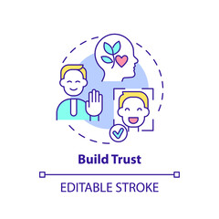 Build trust concept icon. Developing emotional awareness abstract idea thin line illustration. Showing empathy and respect. Isolated outline drawing. Editable stroke. Arial, Myriad Pro-Bold fonts used