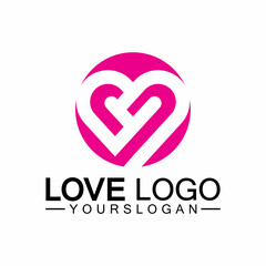 Love logo design,Heart shape logo design Vector
